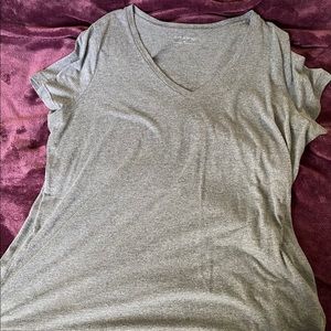 Plain gray v-neck T-shirt, 3XL